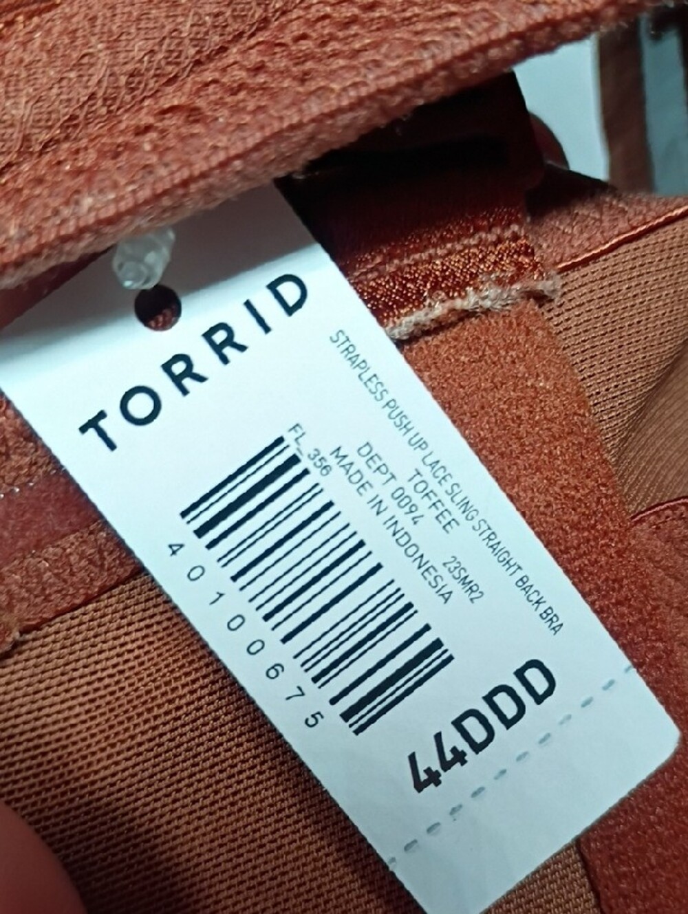 torrid Lace-Trim Strapless pushup Bra Toffee Color - Picture 2 of 8